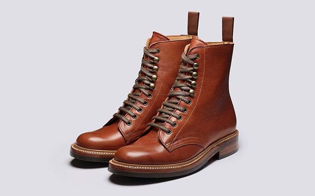 Grenson Arabella Womens Boots in Chestnut Goat Leather GRS212775
